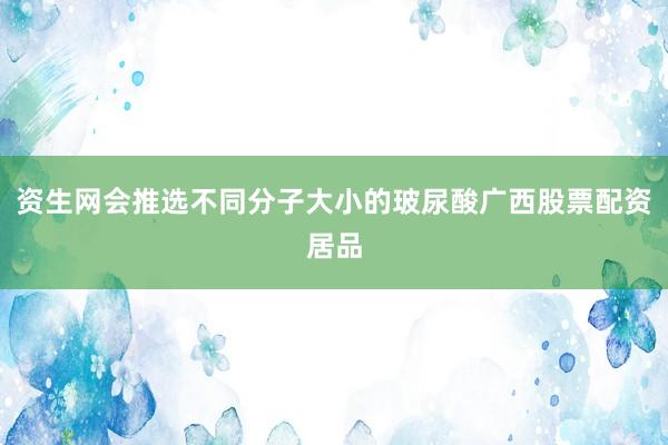 资生网会推选不同分子大小的玻尿酸广西股票配资居品