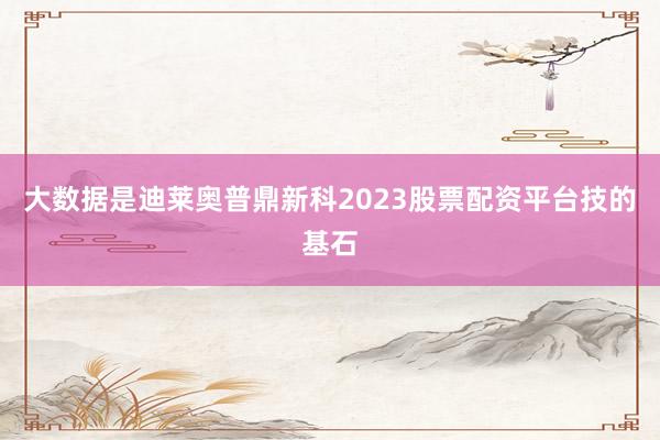 大数据是迪莱奥普鼎新科2023股票配资平台技的基石